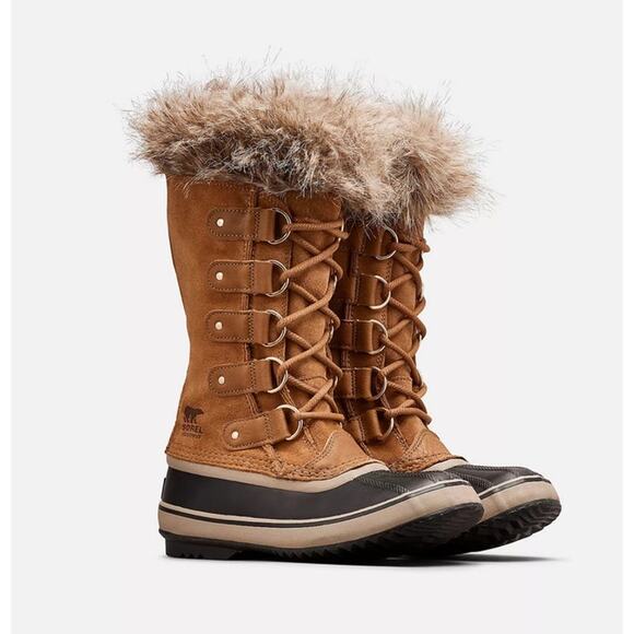 SOREL JOAN OF ARTIC WOMEN'S WATERPROOF BOOT CAMEL BROWN/NAVY US 9 - Picture 1 of 13